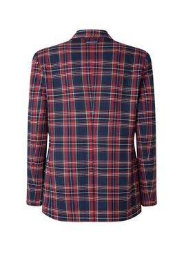 Blazer Pepe Jeans Rosen-Tartan Rot für Damen