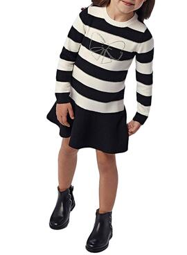 Kleid Mayoral Stripes Schwarz für Mädchen