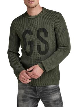 Pullover G-Star Structured Grün für Herren