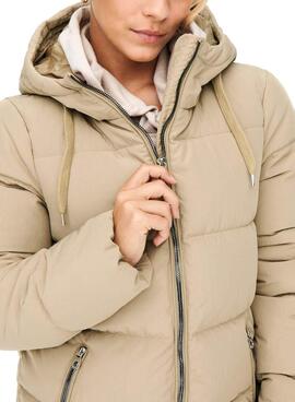 Jacke Only Dolly Puffer Beige für Damen