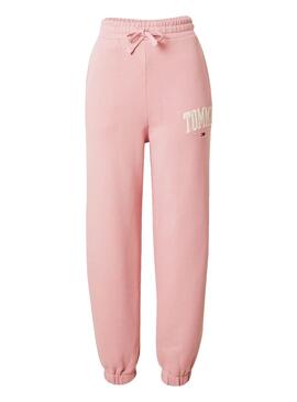 Hose Trainingsanzug Tommy Jeans Collegiate Rosa Damen
