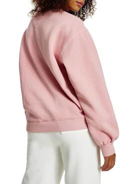 Sweatshirt Tommy Jeans Collegiate Rosa für Damen