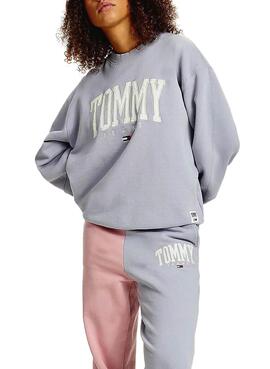Sweatshirt Tommy Jeans Collegiate Lila für Damen
