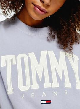 Sweatshirt Tommy Jeans Collegiate Lila für Damen