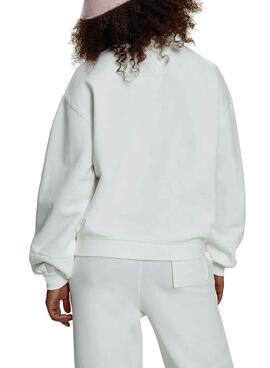 Sweatshirt Tommy Jeans Collegiate Weiss für Damen