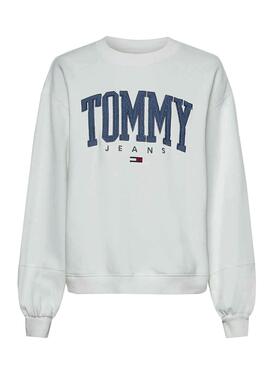 Sweatshirt Tommy Jeans Collegiate Weiss für Damen