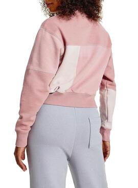 Sweatshirt Tommy Jeans Collegiate Rosa Cropped Damen