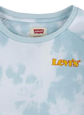 Sweatshirt Levis Benchwarmer Tie Dye Blau für Mädchen