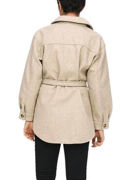 Jacke Only Trillion Beige Gürtel für Damen