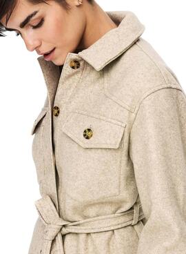 Jacke Only Trillion Beige Gürtel für Damen