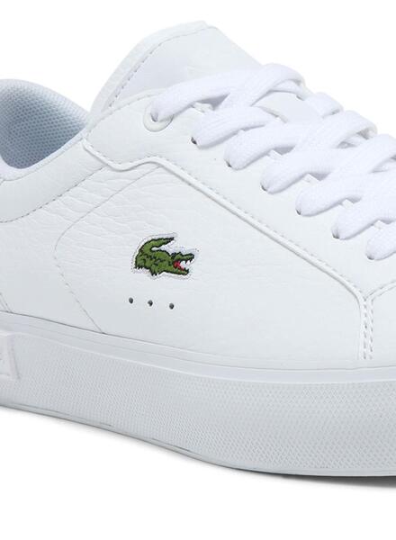 Lacoste plain white shoes clearance