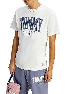 T-Shirt Tommy Jeans Collegiate Weiss für Herren