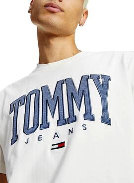 T-Shirt Tommy Jeans Collegiate Weiss für Herren