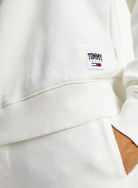 Sweatshirt Tommy Jeans Collegiate Weiss Herren