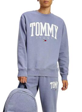 Sweatshirt Tommy Jeans Collegiate Blau für Herren