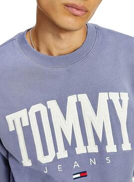 Sweatshirt Tommy Jeans Collegiate Blau für Herren