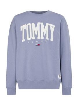 Sweatshirt Tommy Jeans Collegiate Blau für Herren