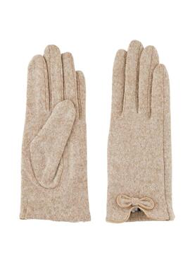 Handschuhe Pieces Fulvana-Wolle Box Beige