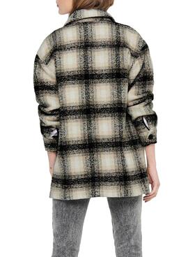 Jacke Only Allison Kariert Beige für Damen