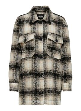Jacke Only Allison Kariert Beige für Damen