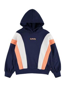 Sweatshirt Levis Colorblock Blau y Naranja für Mädchen