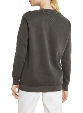 Sweatshirt Tommy Jeans Relaxed Fit Vintage Grau Damen