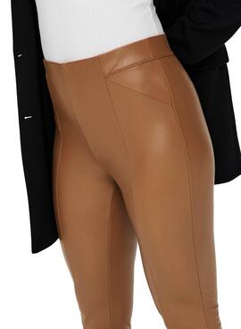 Leggings Only Jessie Kunstleder Braun für Damen