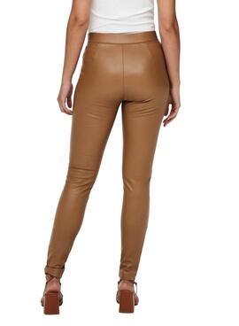 Leggings Only Jessie Kunstleder Braun für Damen