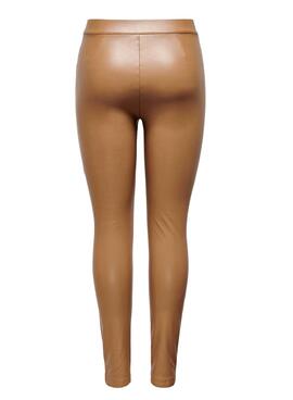 Leggings Only Jessie Kunstleder Braun für Damen