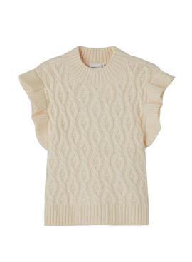 Weste Name It Ramat Knit Beige für Mädchen