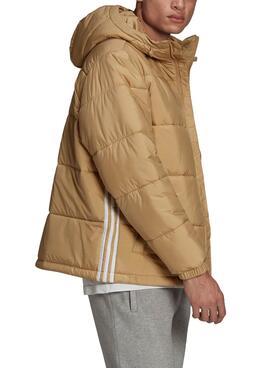 Jacke Adidas Pad Hooded Puff Beige für Herren