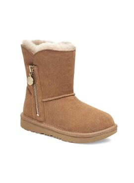 Stiefelettes UGG Bailey Zip Short Marron für Mädchen