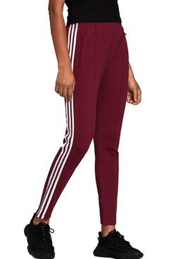 Hose Adidas Sst Primeblue Granatrot für Damen