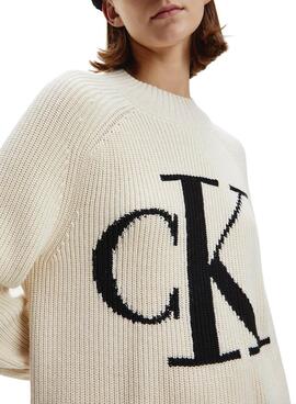 Pullover Calvin Klein Ranglan Beige für Damen