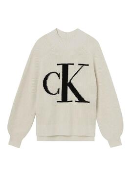 Pullover Calvin Klein Ranglan Beige für Damen