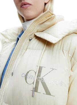 Jacke Calvin Klein Oversized Down Puffer Beige