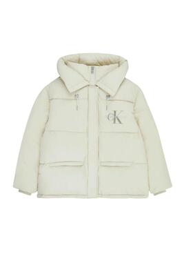 Jacke Calvin Klein Oversized Down Puffer Beige