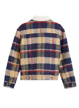 Jacke Levis Trucker-Karo aus Wolle Kariert Damen