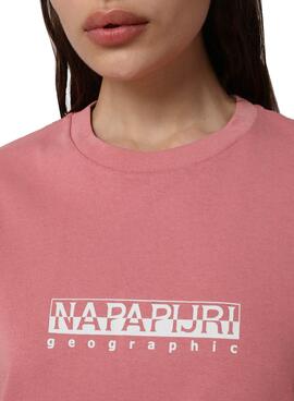 T-Shirt Napapijri S-Box W Rosa für Damen