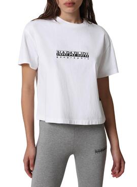 T-Shirt Napapijri S-Box W Cropped Weiss Damen