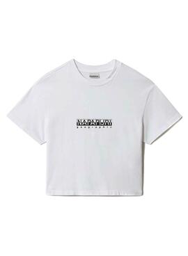 T-Shirt Napapijri S-Box W Cropped Weiss Damen