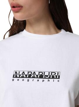 T-Shirt Napapijri S-Box W Cropped Weiss Damen