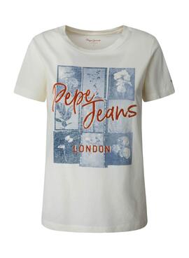 T-Shirt Pepe Jeans Masqui Beige für Damen