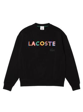 Sweatshirt Lacoste Live Schwarz Buchstaben Farben Herren