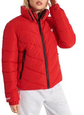 Jacke Superdry Sports Puffer Rot Für Damen