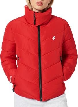 Jacke Superdry Sports Puffer Rot Für Damen