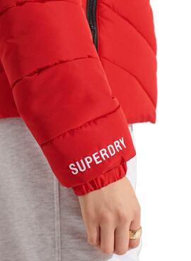 Jacke Superdry Sports Puffer Rot Für Damen