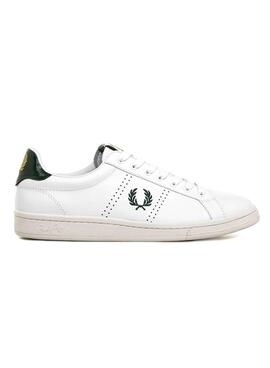 Sneakers Fred Perry Leder B721 Weiss und Grün