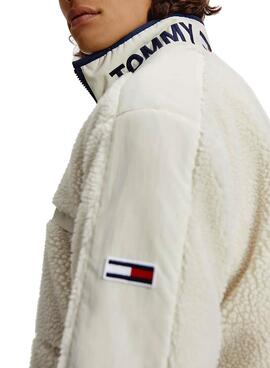 Jacke Tommy Jeans Tonal Mix Sherpa Weiss Für Herren