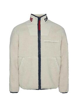 Jacke Tommy Jeans Tonal Mix Sherpa Weiss Für Herren